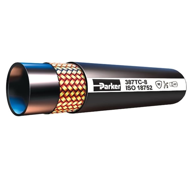 Parker 387 Series GlobalCore Hydraulic Hose, 3000psi, -16 Size, Synthetic Rubber, Standard Cover, ISO 18752 387-16-RL - main